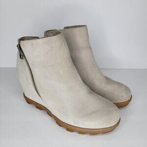 SOREL Joan of Arctic Wedge II Zip sz 8 Soft Taupe